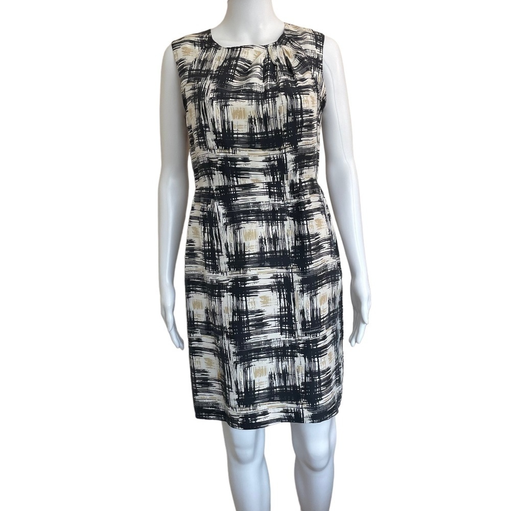 Pendleton Petite Womens 100% Silk Sheath Dress Sleeveless Back Zip Lined. Size 6